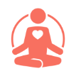 Relaxation icon with person meditating