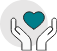 Hands holding heart icon