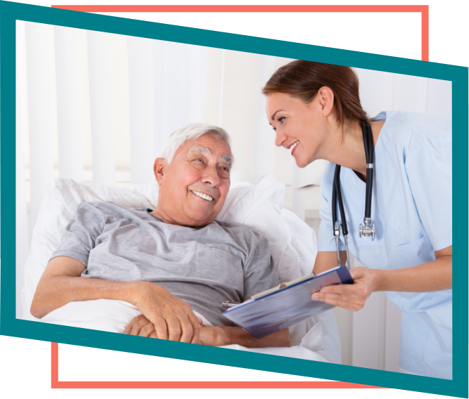 Female nurse checking on a patient