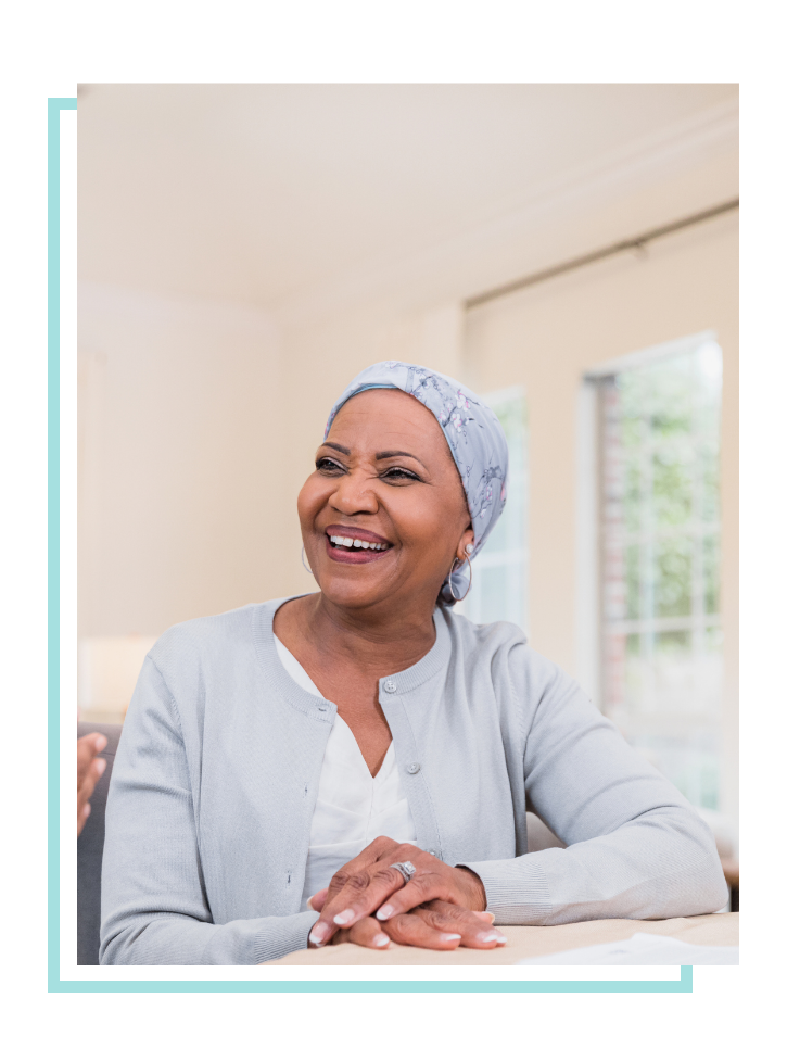 Female patient laughing