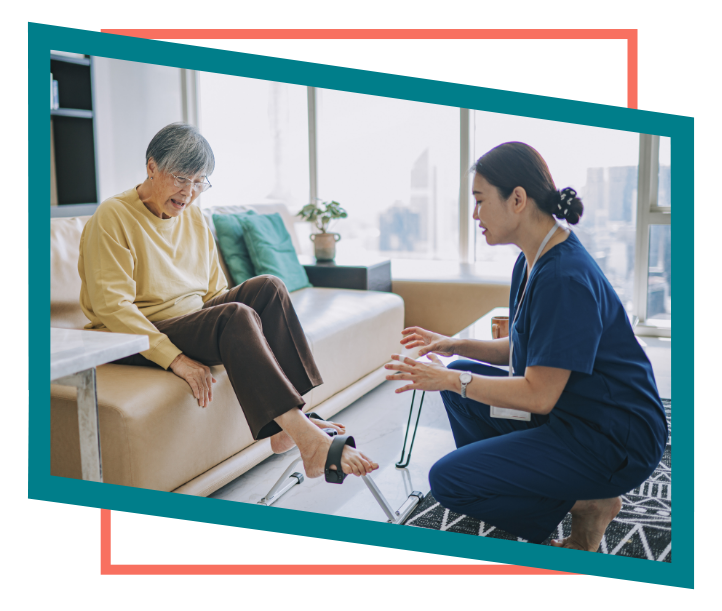 Female occupational therapist working on physical therapy with patient