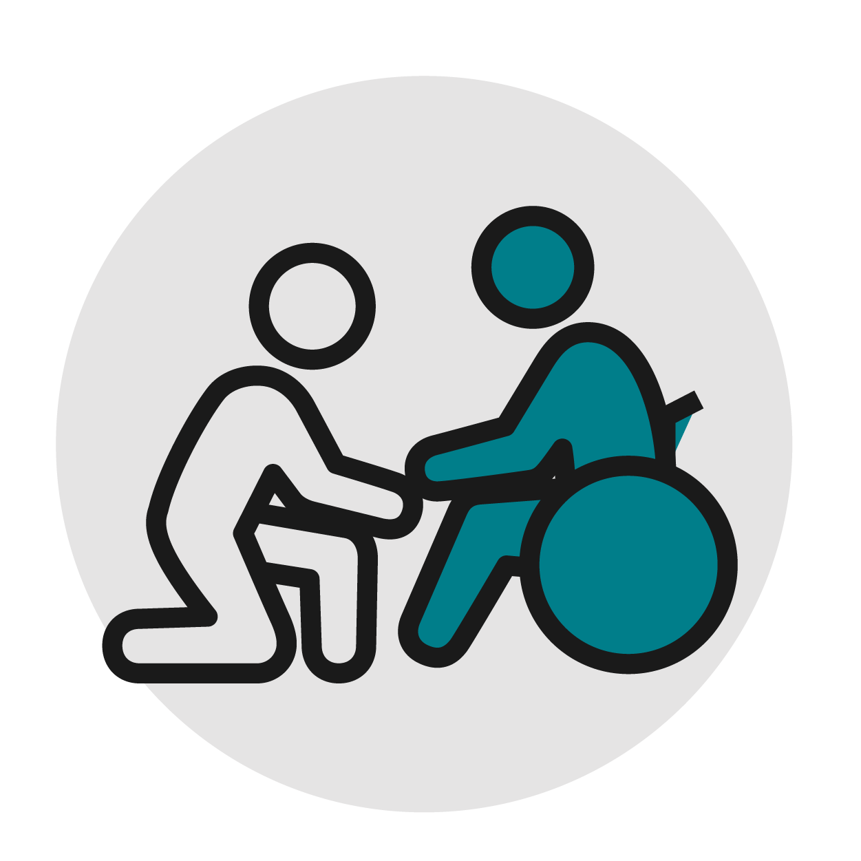 Assisting disabled patient icon