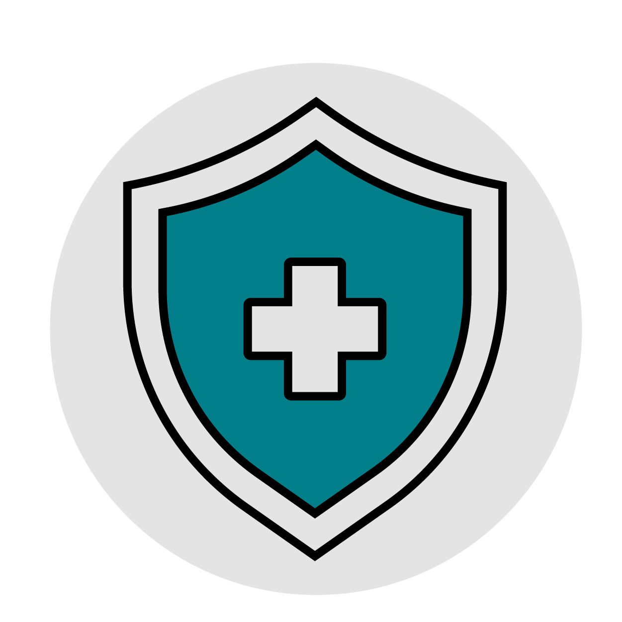 Shield with medical cross on it icon