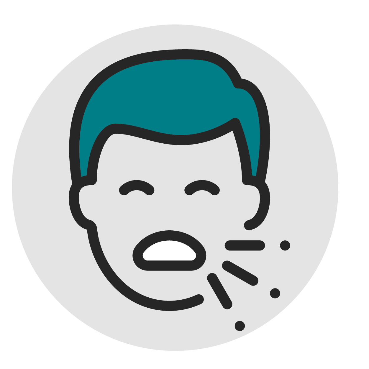 Patient coughing or pneumonia icon